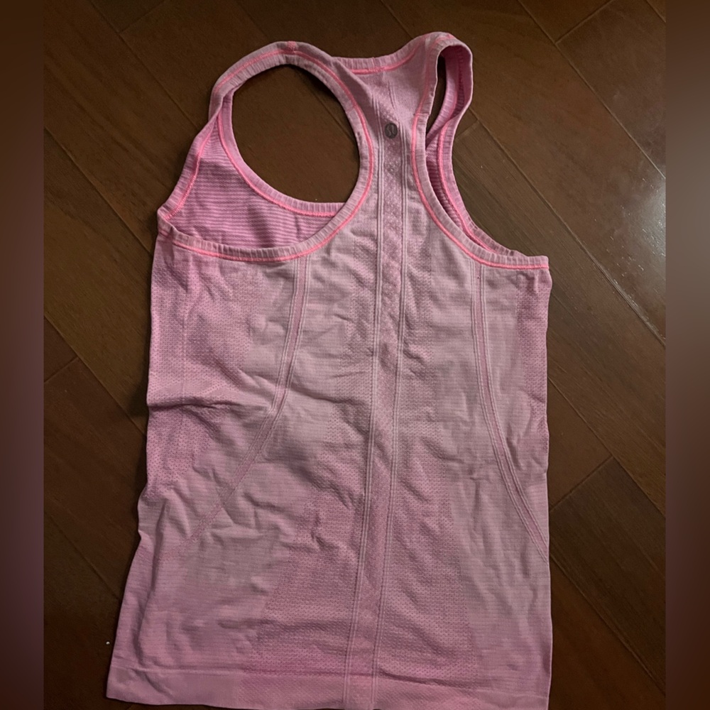 Lululemon Athletica Pink Fitted Cut Out Tank Top
